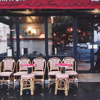 Chaise en rotin pour l'extérieur, résistante aux intempéries, de style moderne et vintage, pour jardin, bistrot français, hôtel, café, restaurant