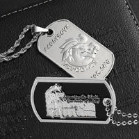 Pendentif Collier Personnalisé pour Homme en Métal Gravé 2D/3D avec Logo, Plaque d'Identification pour Chien en Émail Souple, Motto ou Lettre