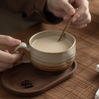 Tasse à café en céramique de style japonais, mug vintage, tasse à eau créative pour la maison et le bureau, tasse à latte art sans couvercle