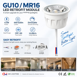 โมดูลไฟดาวน์ไลท์ LED แบบหุ้มพลาสติกอะลูมิเนียม 5W AC 230V 550-600LM มุมลำแสง 60 องศา SMD 2835 ปรับความสว่างได้ ไม่กระพริบ - Product Image 5