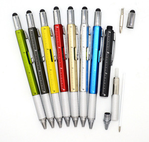 Hot-selling Multi Functional Tool Plastic Ballpoint <b>Pen</b> With Six-In-One Stylus Screen Custom Logo for Gift - Product Image 1