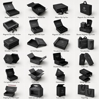 Boîte cadeau noire rigide personnalisée avec couvercle magnétique et tiroir inférieur coulissant pour portefeuille en cuir, montre, bijoux, ensembles de soins pour hommes