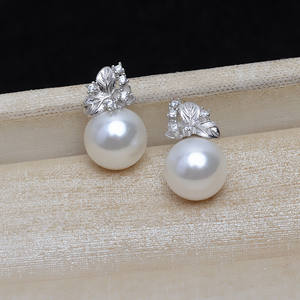 Boucle d'oreille en argent S925, feuille, mode féminine, accessoire de boucle d'oreille semi-finie avec support vide pour 5-6 perles, produit semi-finie 1019 - Product Image 4