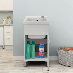 Armoire de lavage Buanderie 45x50 cm Acier inoxydable Gaz GPL Kit de siphon monté sur baignoire en céramique de qualité commerciale Blanc complet - Product Image 2