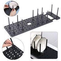 Étagère à tiroirs en panneau perforé pour armoire de cuisine, plateau réglable, étagères à vaisselle, supports de séchage pour bols, supports de vaisselle extensibles, rangement
