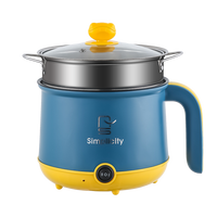 Mini marmite multifonctionnelle Cuiseur à riz électrique multifonctions Poêle à frire à revêtement antiadhésif Poêle à frire domestique portable 600