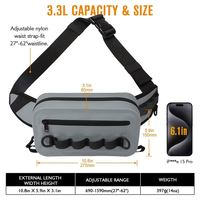 Sac banane de pêche antichoc double face en PVC avec panneau arrière en maille pour hommes pêcheurs, pêche en rivière, aventure en plein air, organisation