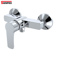 SANIPRO Robinet de Douche Mitigeur Chaud/Froid pour Salle de Bain en Alliage de Zinc PPA+POM, Écologique et Sans Plomb