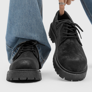 Bottes basses tendance été 2026, chaussures de travail rétro antidérapantes à semelle épaisse, rehaussantes, respirantes, en daim et cuir décontractées - Product Image 5