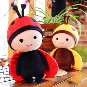 Nouvelle poupée en peluche super douce en forme de coccinelle de dessin animé avec rembourrage en coton PP, jouet en peluche mignon pour enfants, cadeau - Product Image 2