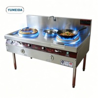 Estufa Comercial Vertical de Gas con Dos Quemadores para Wok, Acero Inoxidable, Alta Potencia, Llama Intensa, para Catering de Gran Volumen