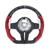 Volant personnalisé en fibre de carbone forgée rouge pour BMW F01 F06 F10 F20 F30 F32 F36 M3 F80 M4 F82 M2 F87 E70 E71 E90 E92