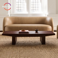 Table basse rectangulaire au design populaire, couleur noyer minimaliste, table centrale pour petit appartement, table d'appoint en bois massif