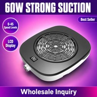 Collecteur de poussière pour ongles professionnel 60W avec écran LCD et puissance d'aspiration réglable
