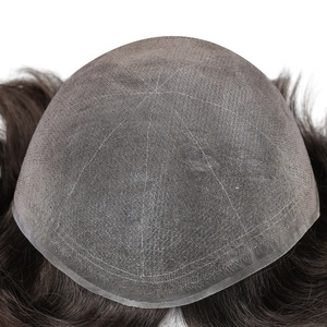 Pelucas de Cabello Humano Mono Súper Finas de 0.12 mm para Hombre, Sistema Capilar Masculino, Toupee para Hombre, Color Natural de Fábrica - Product Image 1