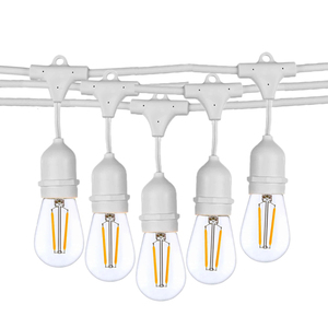 Ngoài trời không thấm nước IP65 S14 A60 15m 15 đèn trắng chuỗi đèn sân thượng giáng sinh chiếu sáng Pin cáp trang trí nội thất Đèn sân vườn - Product Image 4