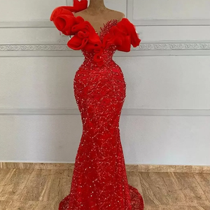 Gaun Pesta Formal Malam Hari Ukuran Besar Model Arab dengan Kerah Transparan Warna Ivory Model Duyung Berkilau untuk Pesta Ulang Tahun, Pertunangan, dan <span class=keywords><strong>Prom</strong></span> - Product Image 1