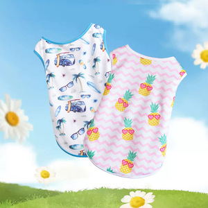 Chaleco sin mangas de acrílico tropical para mascotas - ¡Oferta especial! Estampado de frutas, informal, para perros grandes/pequeños y gatos, estilo playero - Product Image 2