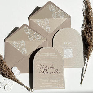 Custom Luxury Foil <b>Gold</b> Letterpress Wedding Invitation Greeting <b>Card</b> Custom Business <b>Card</b> Debossed Thank You <b>Cards</b> With Envelope - Product Image 1