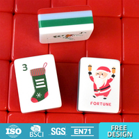 Mahjong de Noël en acrylique à 4 couches, jeu de table de luxe, tuiles de Mahjong américain pour les fêtes de fin d'année, cadeau festif, vente en gros