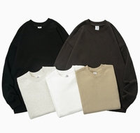 YKH 520GSM lavage léger col rond personnalisé imprimé Logo sweat à manches longues poids lourd sweat à col rond pour hommes