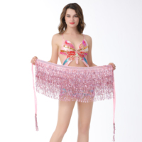 2 pièces Crop top femme à paillettes scintillantes, bustier plongeant sexy, à lacets papillon, pour rave, Halloween, tenue de clubwear et de danse orientale, en polyester