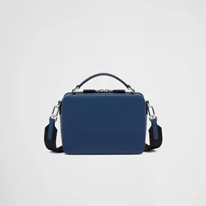 Logo personnalisé <span class=keywords><strong>Marine</strong></span> <span class=keywords><strong>Bleu</strong></span> Saffiano Cuir Hommes de Fermeture Éclair Bandoulière Sac À Main Épaule Messenger Sac - Product Image 4