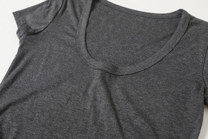 CNSHELL Basics cuello ancho sueltos deportes atléticos camisetas de mujer 95% rayón 5% Spandex camiseta <span class=keywords><strong>blanca</strong></span> en blanco - Product Image 5