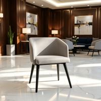 Chaise minimaliste à dossier incurvé OEM ODM en gros, siège géométrique robuste pour villa de luxe, salle à manger, bureau