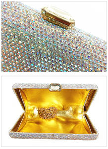 Tas tangan kristal untuk wanita, tas malam kristal untuk wanita Formal kotak pesta kopling pernikahan berlian imitasi dompet tangan pengantin - Product Image 4