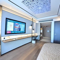 Ensembles de Chambres d'Hôtel Classiques Hilton Luxe Cinq Étoiles, Meubles de Chambre Confortables et Tapissés pour Hôtels 5 Étoiles