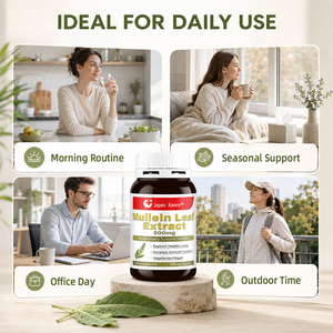 Suplemento Herbal de Hoja de Gordolobo Shecome, Aumenta la Función Inmunitaria, Suplemento de 500 mg, Cápsulas de Extractos de Hoja de Gordolobo - Product Image 3