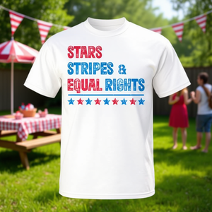 T-shirt retrò del 4 luglio con stelle e strisce, Equal Rights - Product Image 3