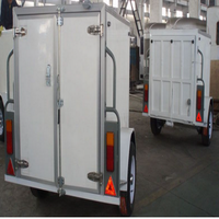 Remorque de transport fermée en fibre de verre de petite taille, forme carrée, 7x4x4, capacité de charge de 480 kg