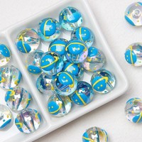 Perles acryliques fantaisie colorées peintes à la main, style macaron pastel, motif dessin animé, en vrac pour bracelets et porte-clés DIY