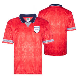 <span class=keywords><strong>Camiseta</strong></span> Retro de Fútbol Personalizada de Fábrica, Inglaterra 1990, Cuello en V, Estampado Paisley, 100% Poliéster, Transpirable, Secado Rápido, Manga Corta - Product Image 1