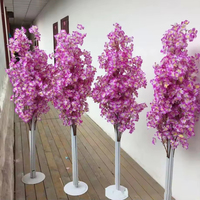 Grosir bunga Sakura plastik buatan bunga Sakura Jepang untuk pesta rumah dinding lengkung taman pernikahan