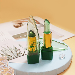 Gel d'aloe vera <span class=keywords><strong>Baume</strong></span> à lèvres hydratant naturellement hydratant essence de plante rouge à lèvres vert gelée rouge à lèvres réparation lèvres sèches imperméable à l'eau - Product Image 4