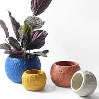 Pots de cactus succulents décoratifs de table de maison bon marché logo personnalisé mini pots ronds en béton moules de pots de fleurs en ciment