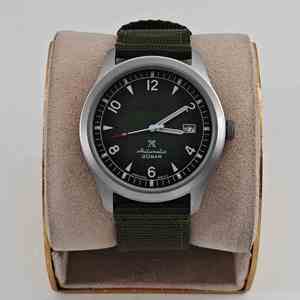 Orologio Meccanico Automatico di Alta Qualità per Uomo, Cassa in Acciaio Inossidabile, Quadrante Luminoso Satinato Nero Verde Blu, Data, per Avventure all'Aperto - Product Image 1