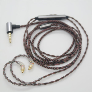 MMCX Earphone <b>Cable</b> Black Bronze Nylon Silver Plated Copper <b>Audio</b> Wire With Mic For <b>Digital</b> Devices - Product Image 2