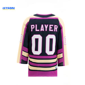 Benutzer definierte Kragen geschnürte Hals Sublimation Logo Low MOQ 1 Probe Proof Eishockey Trikot - Product Image 2