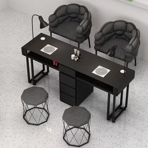 Mesa de Manicura Estilo Francés, Lujosa y Moderna, con Caja de Aluminio Metálico, Muebles de Salón Contemporáneos, Venta Directa de Fábrica, Salón de Uñas - Product Image 3