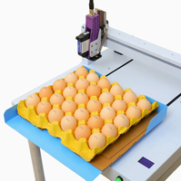 Codeur jet d'encre à plateau automatique : Imprime la date de lot, les codes QR et les logos sur œufs, gelées, bonbons, machine de marquage transversale de bureau pour l'industrie alimentaire, l'agriculture et l'atelier