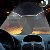 Parapluie inversé réfléchissant personnalisé avec logo, entièrement automatique, portable, pour extérieur, imperméable 210T