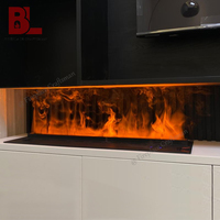 Cheminée électrique à vapeur d'eau atomisée 3D avec 64 couleurs et LED décoratives, foyer électrique à eau Misy