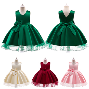 MQATZ Abito Casual Stile Principessa per Bambine, Floreale, Occidentale, da Cerimonia, al Ginocchio, in Raso, Estivo, con Decorazioni in Pizzo L1989XZ - Product Image 2