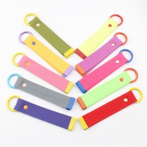 Customized Blank Colorful South Korea Nylon/Polyester Keychain Hand Embroidered Cloth Strip <b>Key</b> <b>Chain</b> Luggage Streamers - Product Image 1