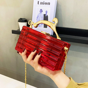 Stylish clear pvc crossbody bag ladies transparent summer shoulder bag acrylic clutch purse handbags for women