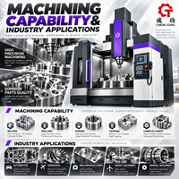 Tour vertical CNC avec garde-corps intégré, table rotative, rampe verticale, rail linéaire et convoyeur de copeaux